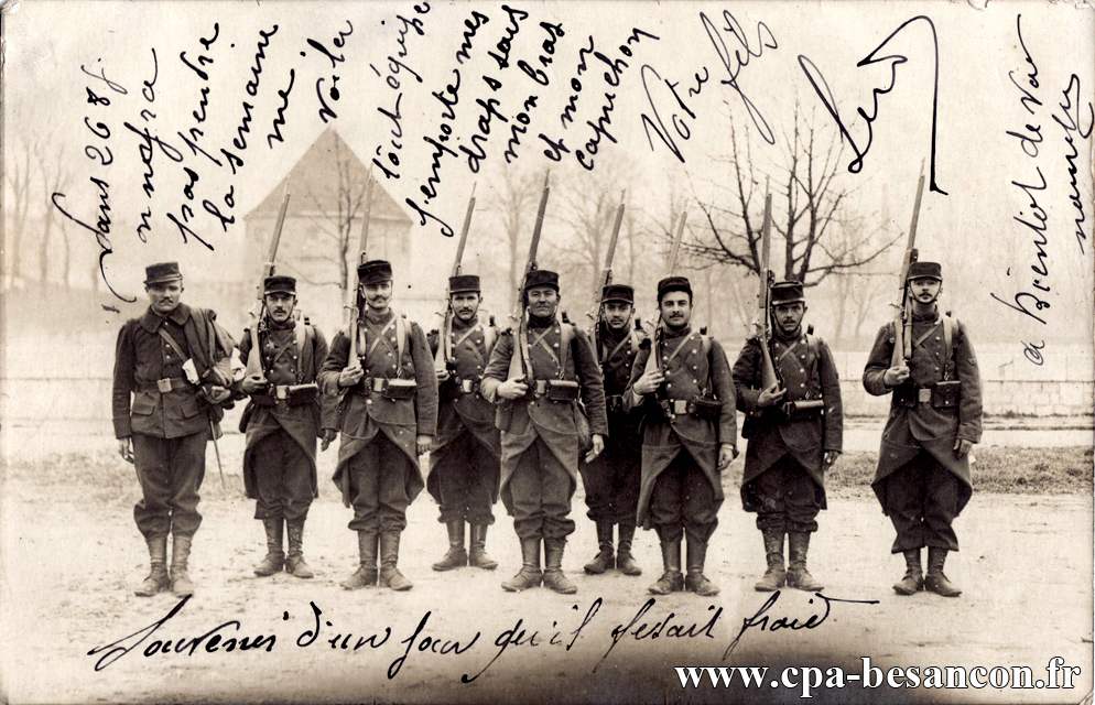 BESANÇON - Groupe de soldats - 28 décembre 1910
